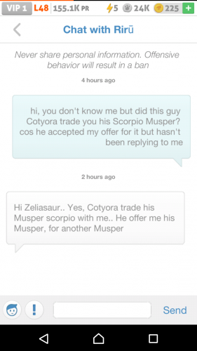 so i asked the guy he offered it to and he confirmed that Cotyora already traded with him