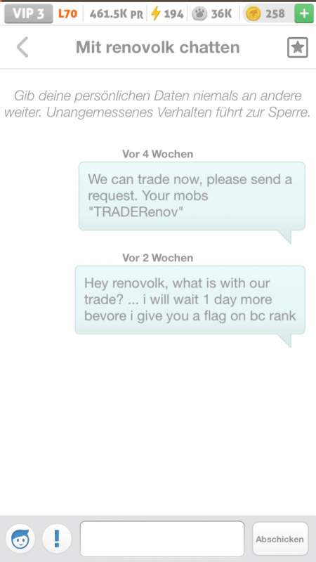 No answer no trade