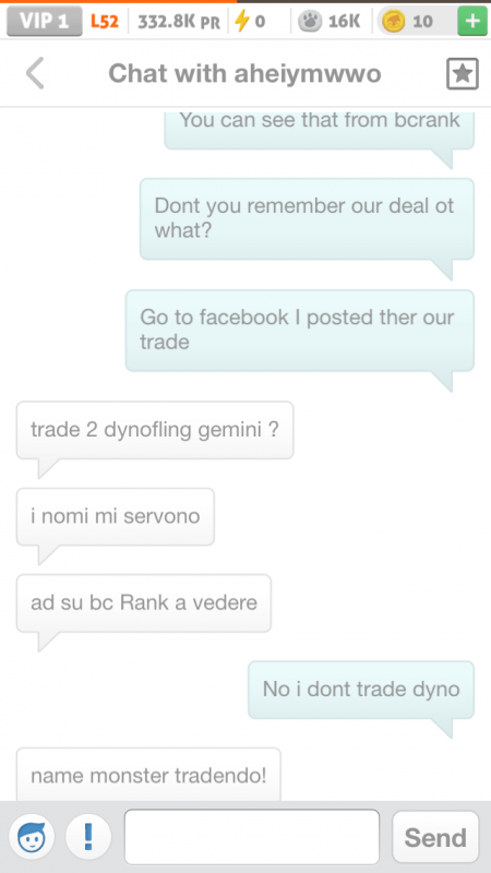 user ask to trade something different from our bcrank deal